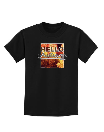 Hello Autumn Childrens Dark T-Shirt-Childrens T-Shirt-TooLoud-Black-X-Small-Davson Sales