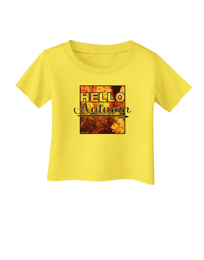 Hello Autumn Infant T-Shirt-Infant T-Shirt-TooLoud-Yellow-06-Months-Davson Sales