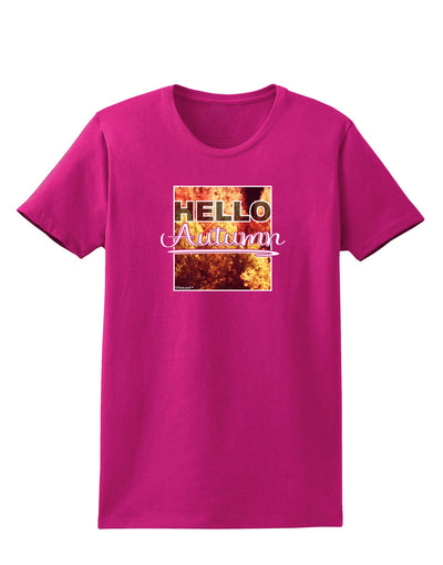 Hello Autumn Womens Dark T-Shirt-TooLoud-Hot-Pink-Small-Davson Sales