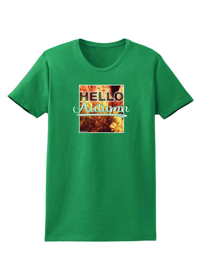 Hello Autumn Womens Dark T-Shirt-TooLoud-Kelly-Green-X-Small-Davson Sales