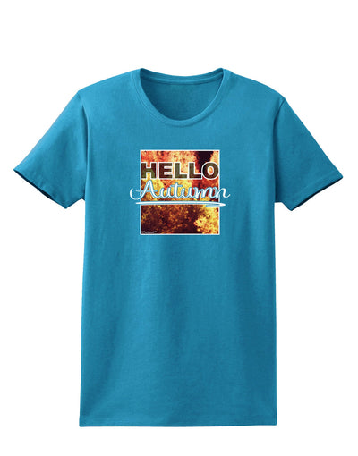 Hello Autumn Womens Dark T-Shirt-TooLoud-Turquoise-X-Small-Davson Sales