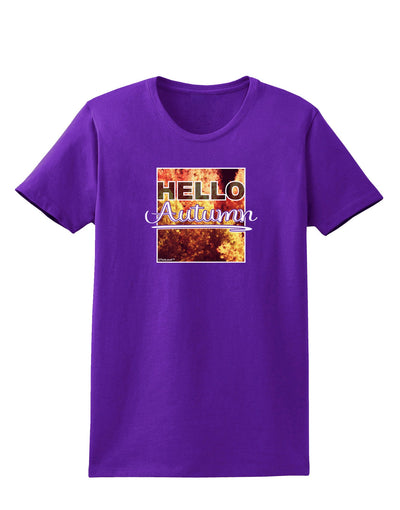 Hello Autumn Womens Dark T-Shirt-TooLoud-Purple-X-Small-Davson Sales