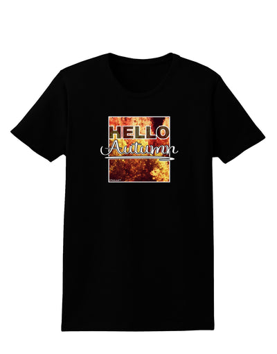 Hello Autumn Womens Dark T-Shirt-TooLoud-Black-X-Small-Davson Sales