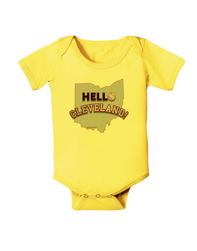 Hello Cleveland Baby Romper Bodysuit-Baby Romper-TooLoud-Yellow-06-Months-Davson Sales