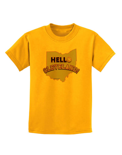 Hello Cleveland Childrens T-Shirt-Childrens T-Shirt-TooLoud-Gold-X-Small-Davson Sales