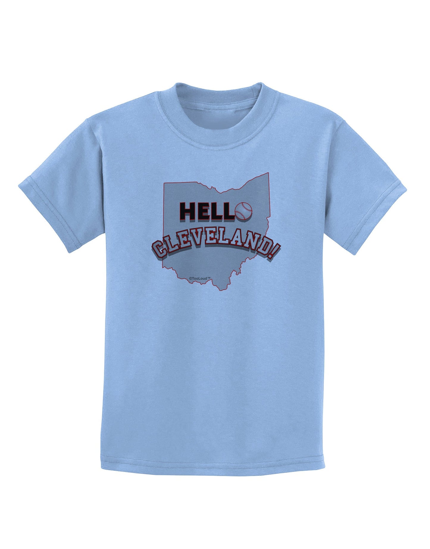 Hello Cleveland Childrens T-Shirt-Childrens T-Shirt-TooLoud-Light-Blue-X-Small-Davson Sales