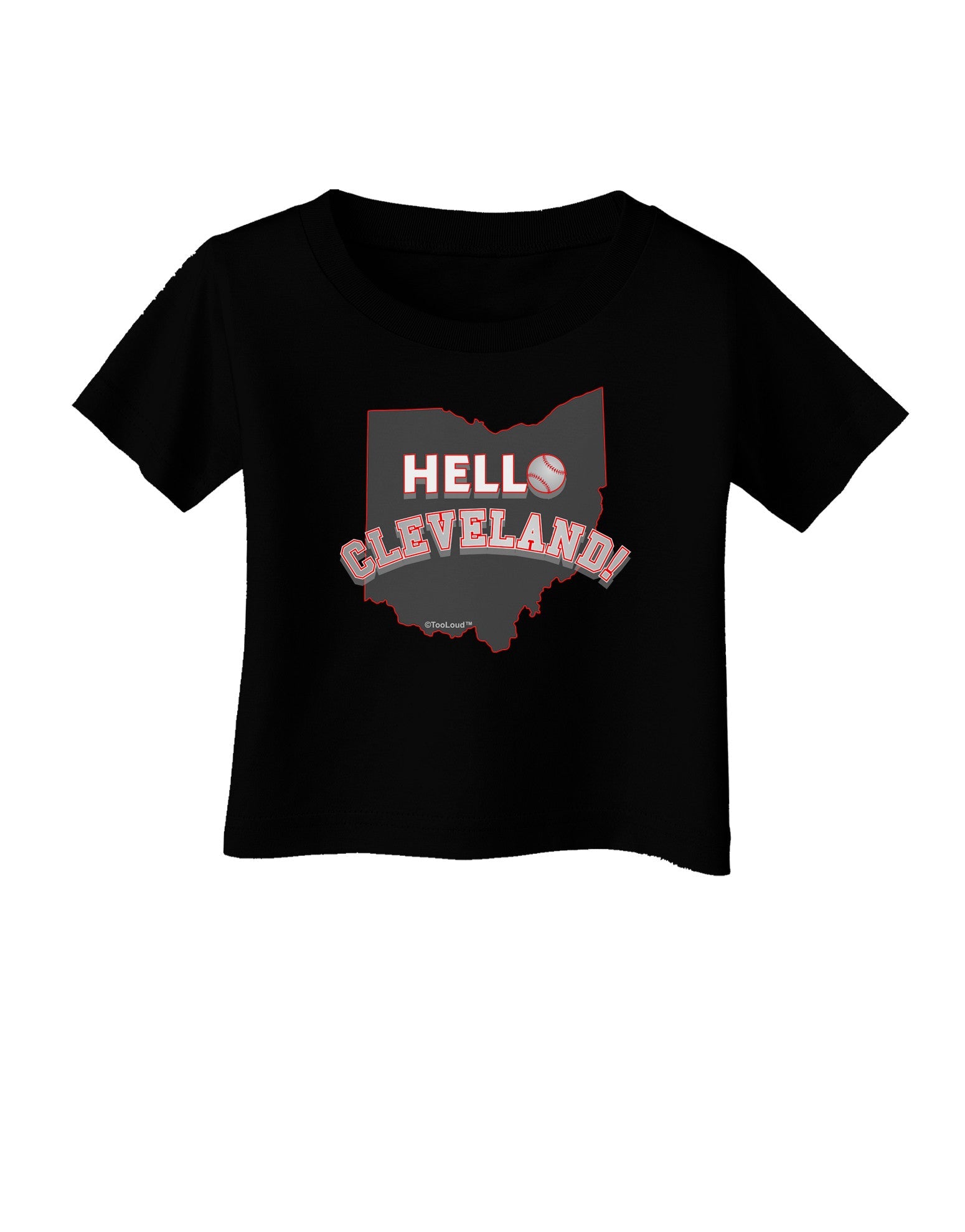 Hello Cleveland Infant T-Shirt Dark-Infant T-Shirt-TooLoud-Black-06-Months-Davson Sales
