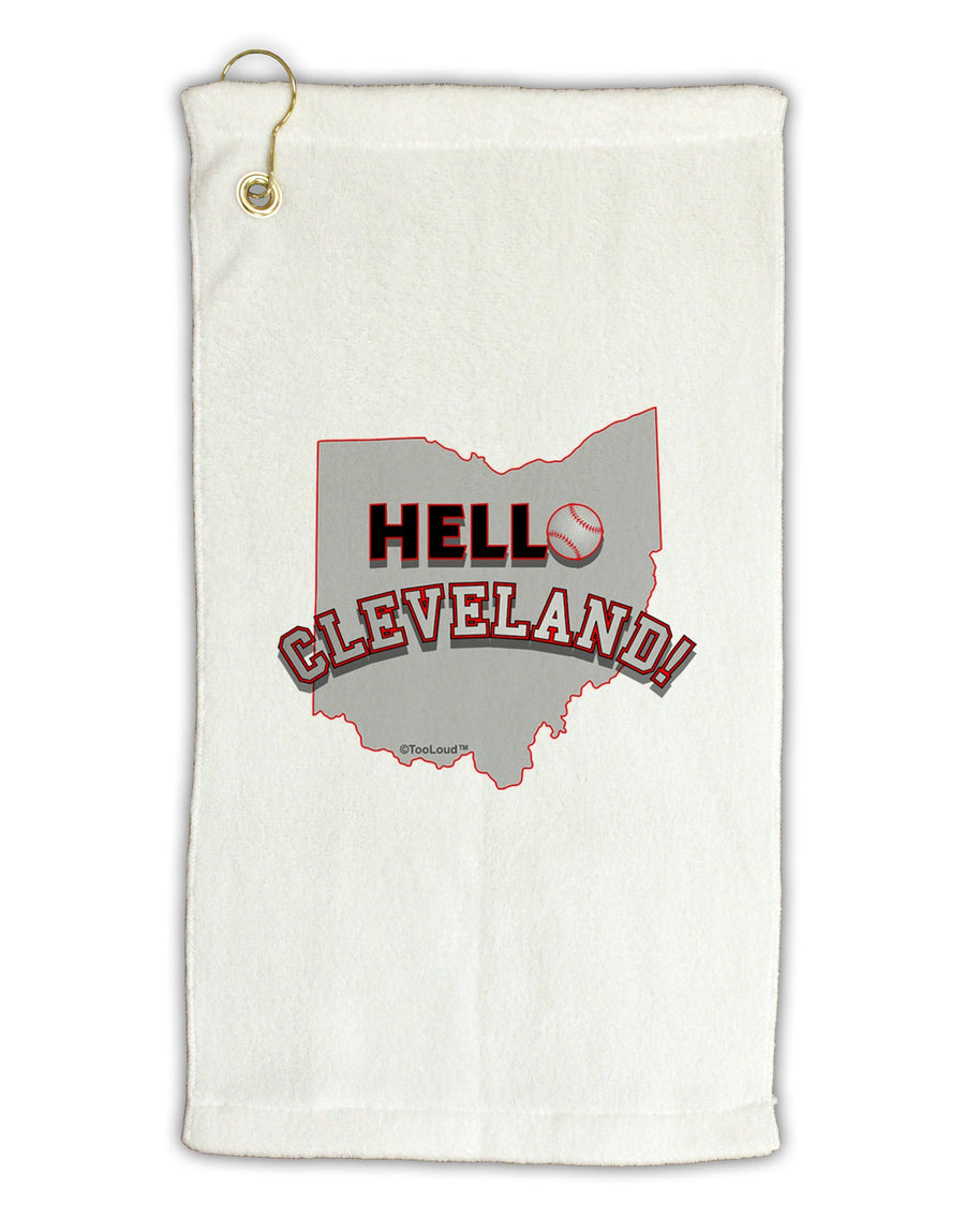 Hello Cleveland Micro Terry Gromet Golf Towel 16 x 25 inch-Golf Towel-TooLoud-White-Davson Sales