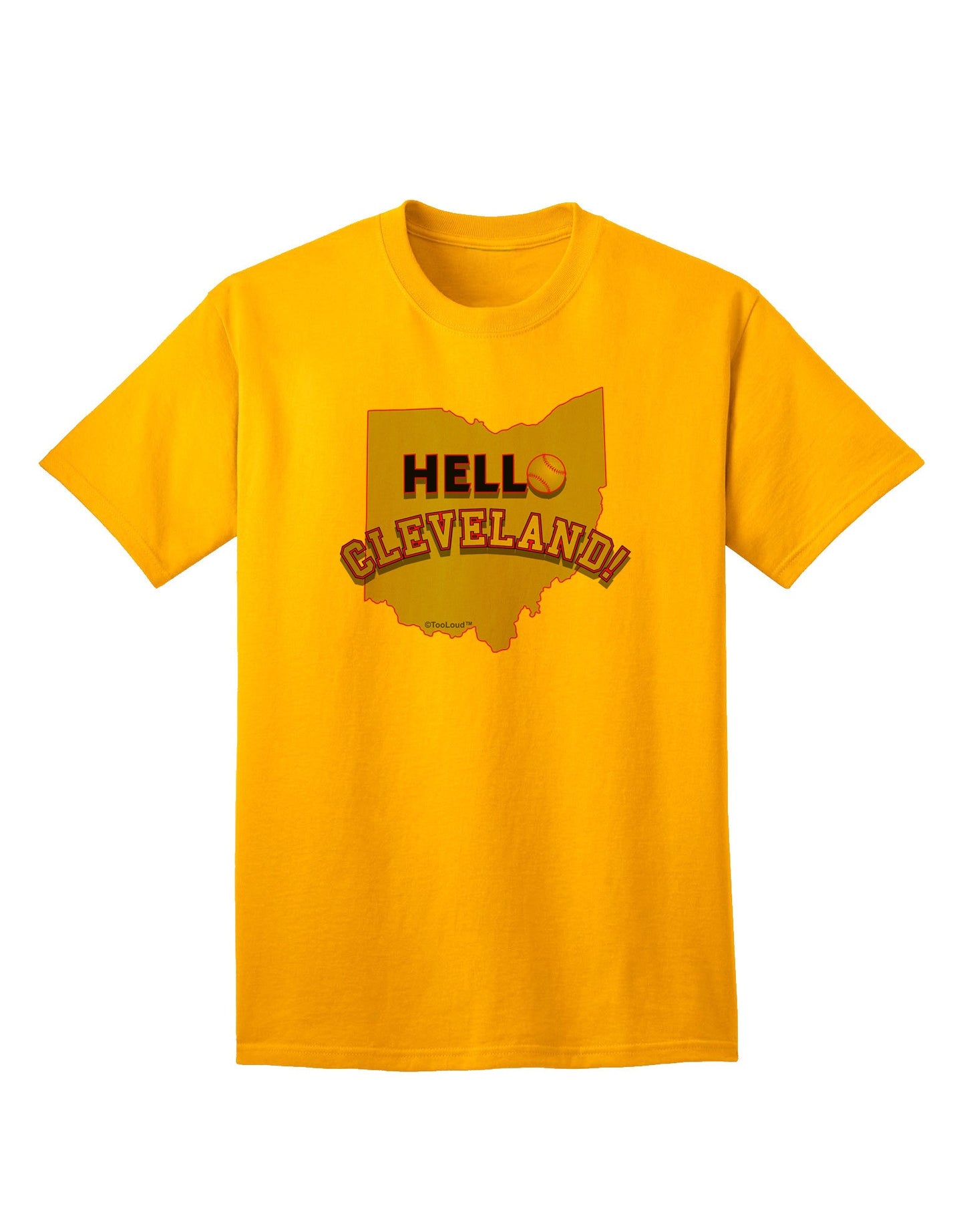 Hello Cleveland Premium Adult T-Shirt Collection-Mens T-shirts-TooLoud-Gold-Small-Davson Sales