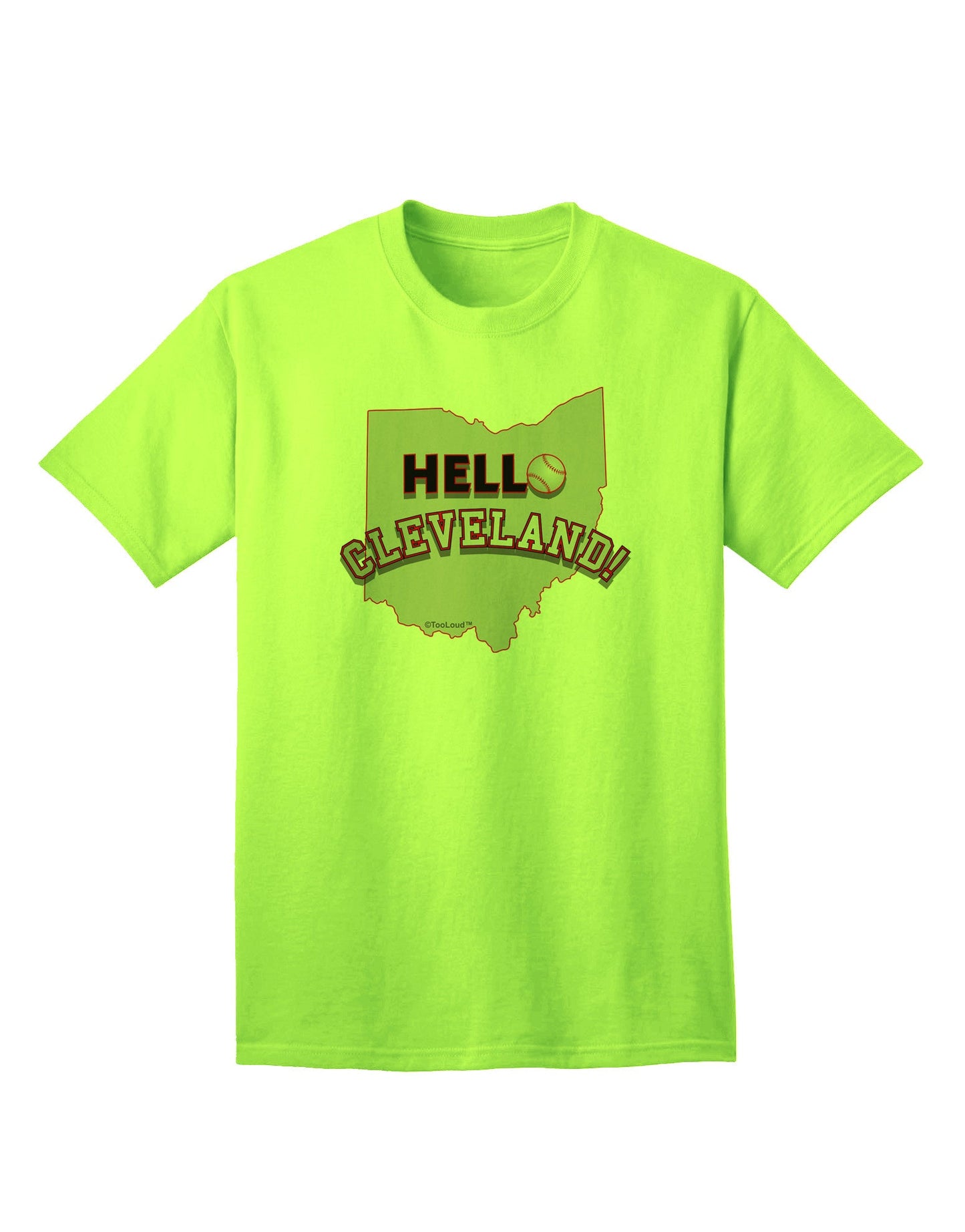 Hello Cleveland Premium Adult T-Shirt Collection-Mens T-shirts-TooLoud-Neon-Green-Small-Davson Sales