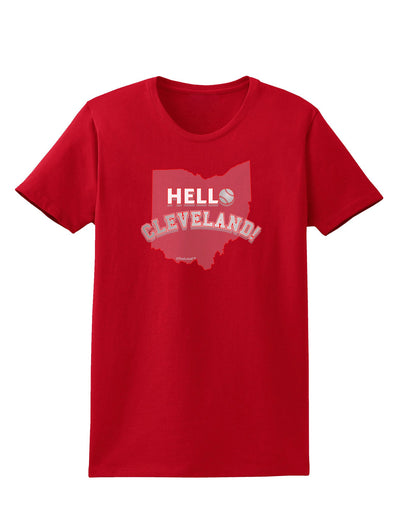 Hello Cleveland Womens Dark T-Shirt-TooLoud-Red-X-Small-Davson Sales