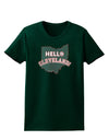 Hello Cleveland Womens Dark T-Shirt-TooLoud-Forest-Green-Small-Davson Sales