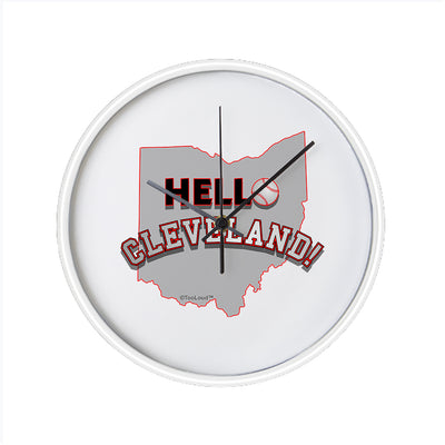 Hello Cleveland 10 Inch Round Wall Clock