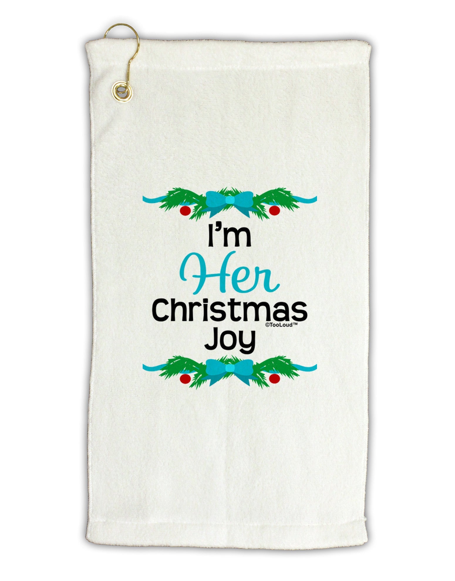 Her Christmas Joy Matching His & Hers Micro Terry Gromet Golf Towel 16 x 25 inch-Golf Towel-TooLoud-White-Davson Sales