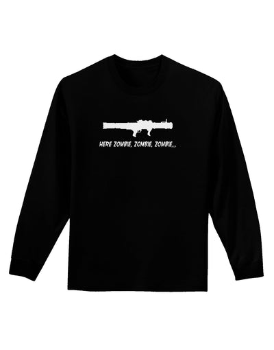 Here Zombie Zombie Zombie Bazooka Adult Long Sleeve Dark T-Shirt-TooLoud-Black-Small-Davson Sales