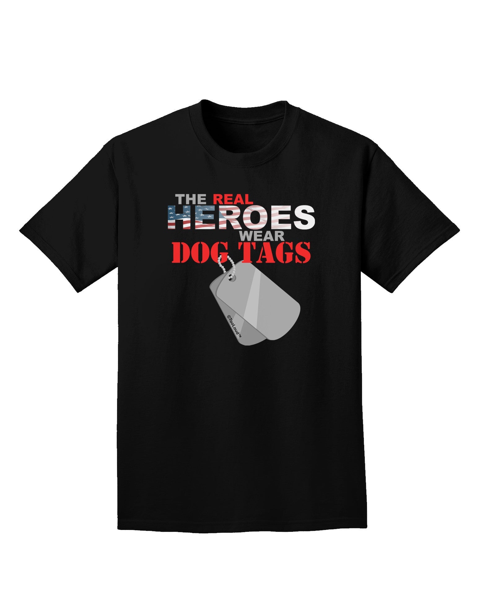 Heroes Dog Tags Adult Dark T-Shirt-Mens T-Shirt-TooLoud-Black-Small-Davson Sales