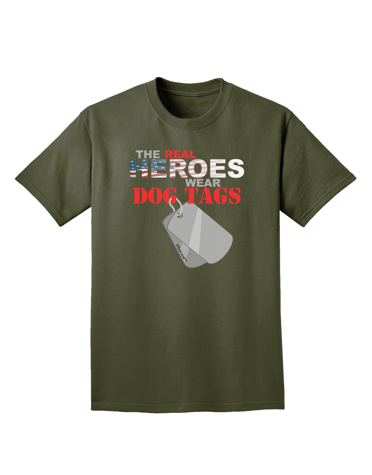 Heroes Dog Tags Adult Dark T-Shirt-Mens T-Shirt-TooLoud-Military-Green-Small-Davson Sales