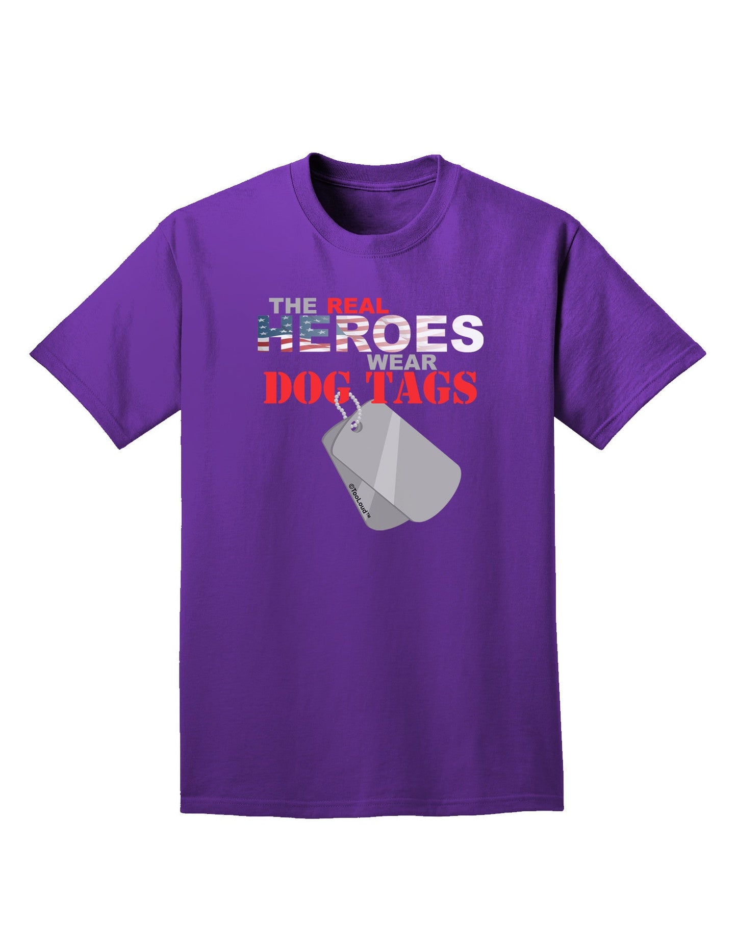 Heroes Dog Tags Adult Dark T-Shirt-Mens T-Shirt-TooLoud-Purple-Small-Davson Sales