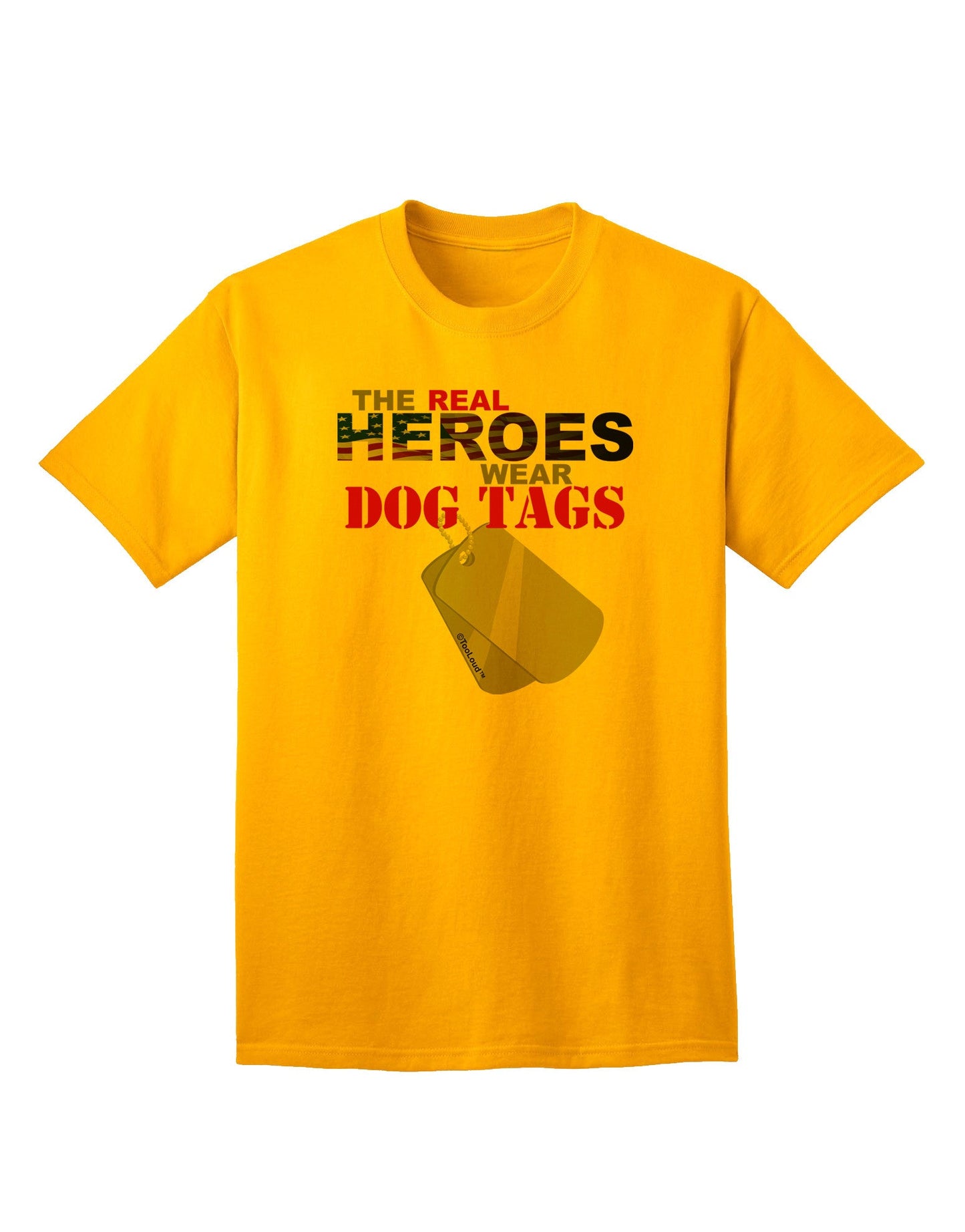 Heroes Dog Tags Adult T-Shirt-Mens T-Shirt-TooLoud-Gold-Small-Davson Sales