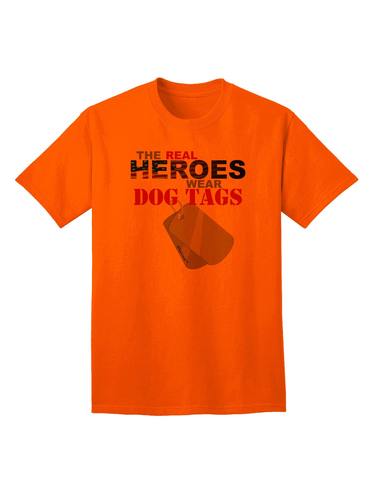 Heroes Dog Tags Adult T-Shirt-Mens T-Shirt-TooLoud-Orange-Small-Davson Sales