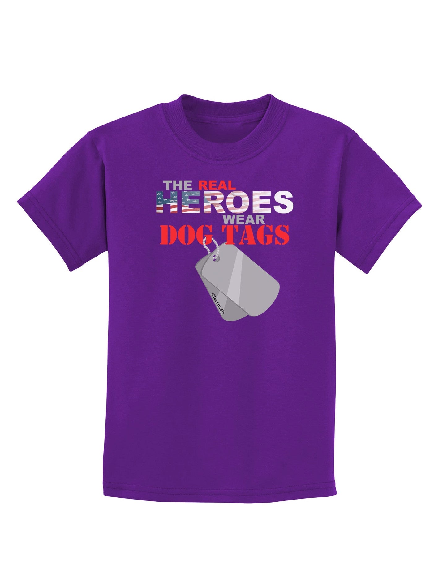 Heroes Dog Tags Childrens Dark T-Shirt-Childrens T-Shirt-TooLoud-Purple-X-Small-Davson Sales
