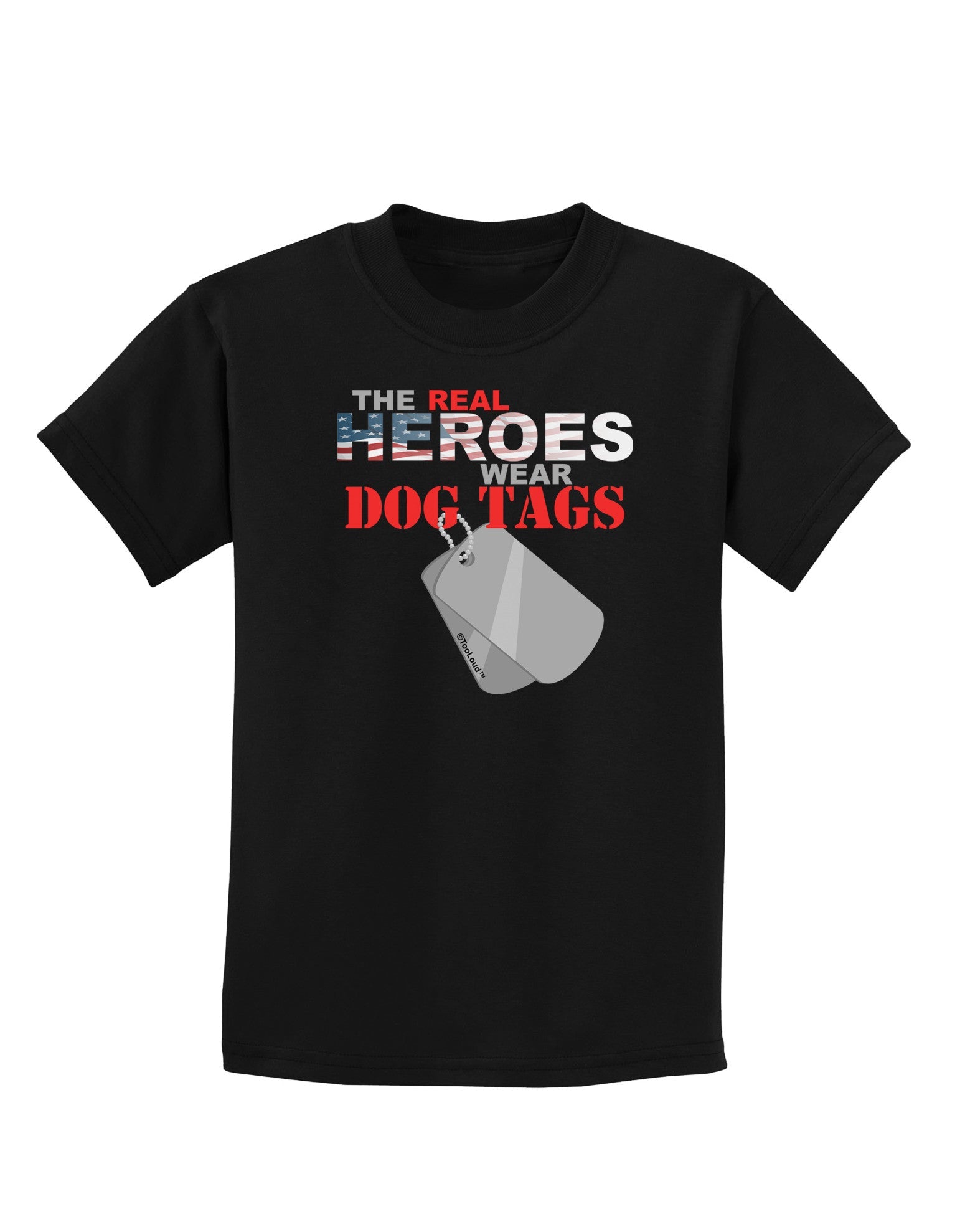 Heroes Dog Tags Childrens Dark T-Shirt-Childrens T-Shirt-TooLoud-Black-X-Small-Davson Sales
