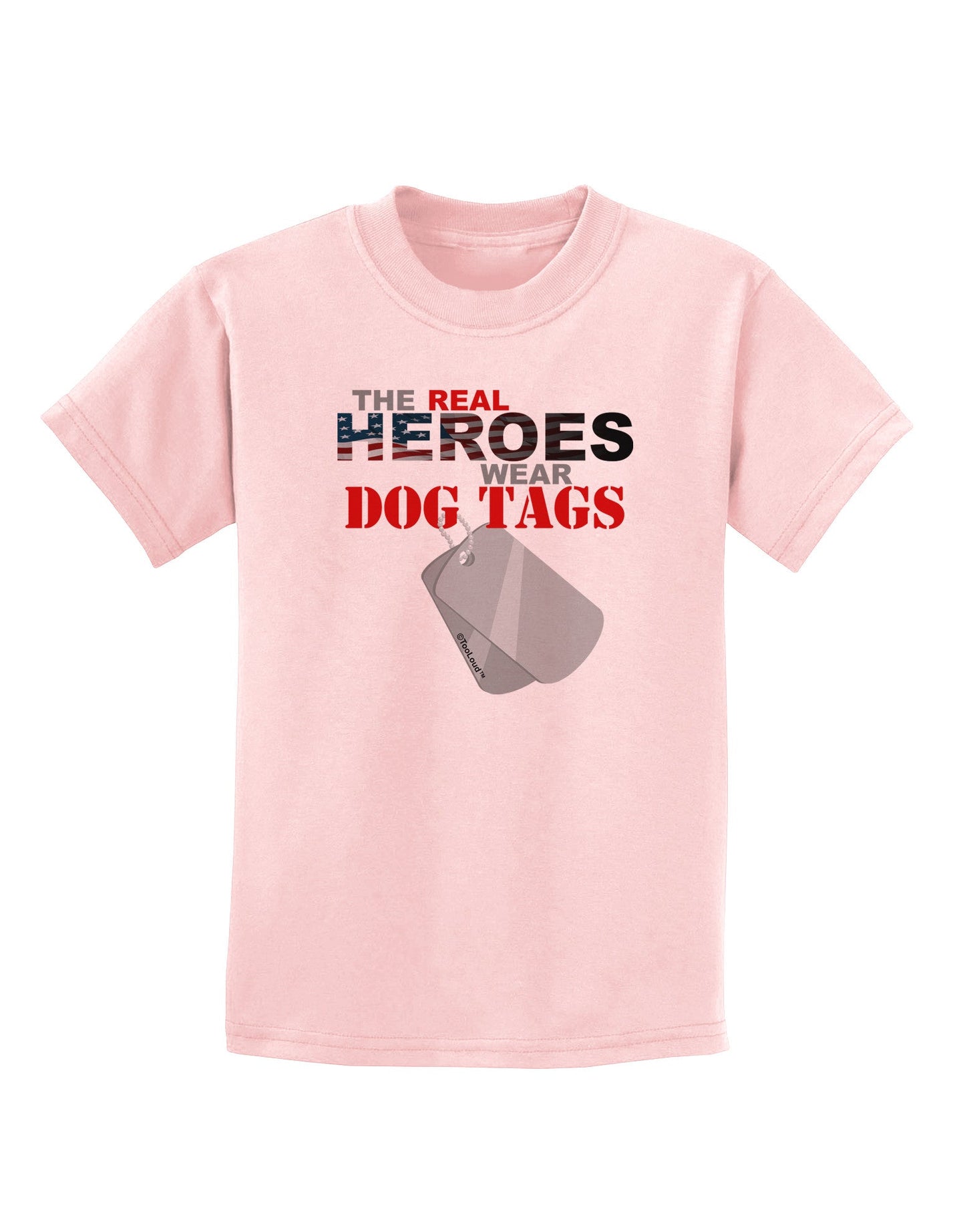 Heroes Dog Tags Childrens T-Shirt-Childrens T-Shirt-TooLoud-PalePink-X-Small-Davson Sales
