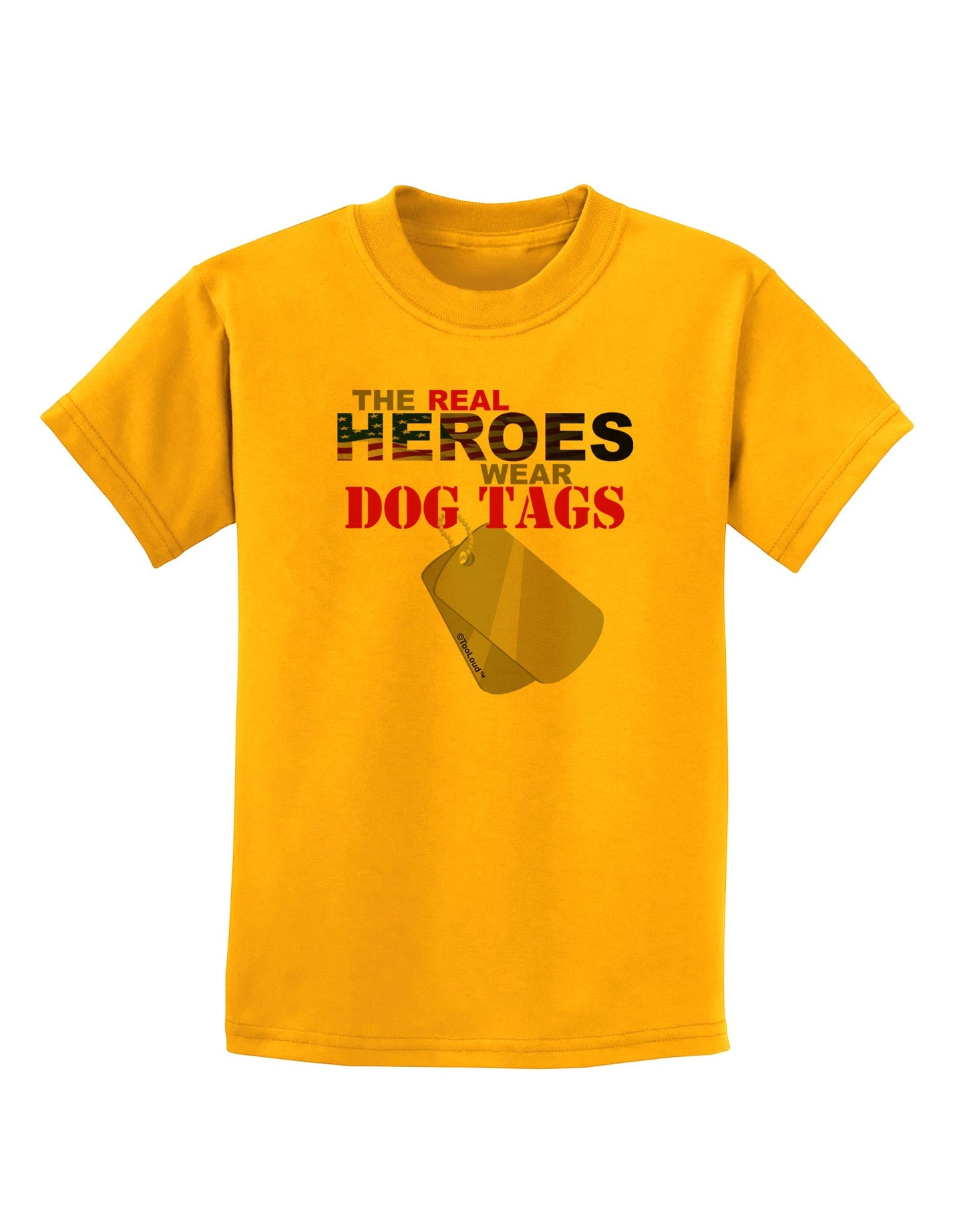 Heroes Dog Tags Childrens T-Shirt-Childrens T-Shirt-TooLoud-Gold-X-Small-Davson Sales