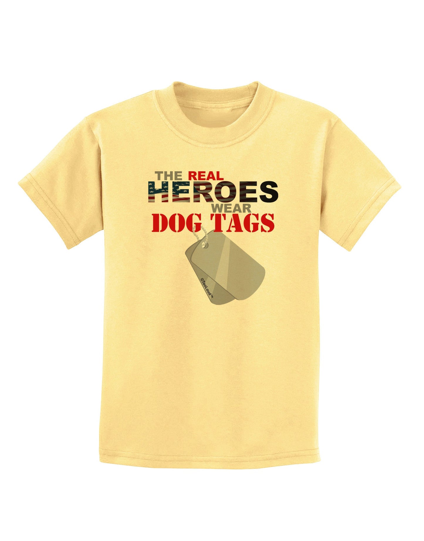 Heroes Dog Tags Childrens T-Shirt-Childrens T-Shirt-TooLoud-Daffodil-Yellow-X-Small-Davson Sales