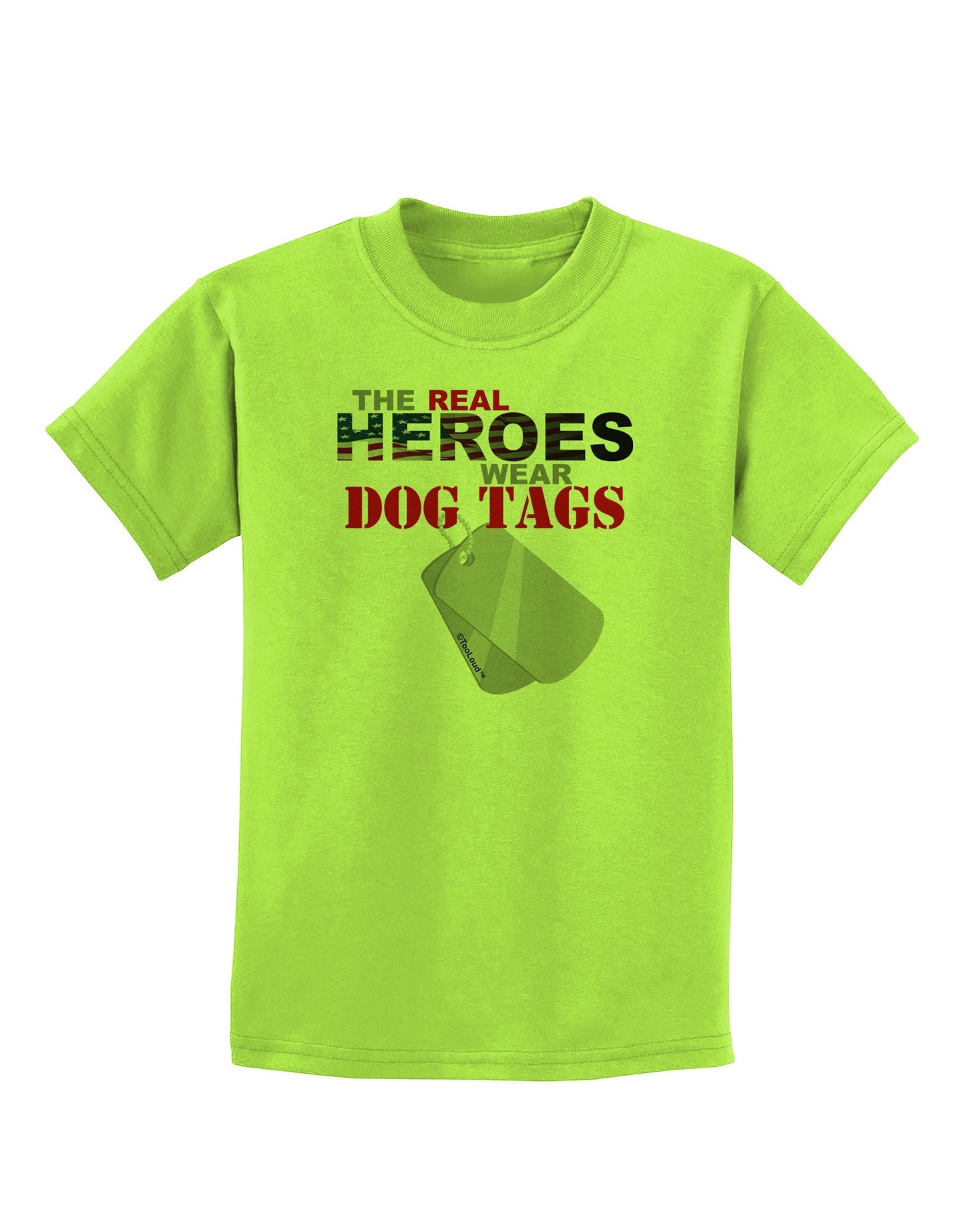 Heroes Dog Tags Childrens T-Shirt-Childrens T-Shirt-TooLoud-Lime-Green-X-Small-Davson Sales