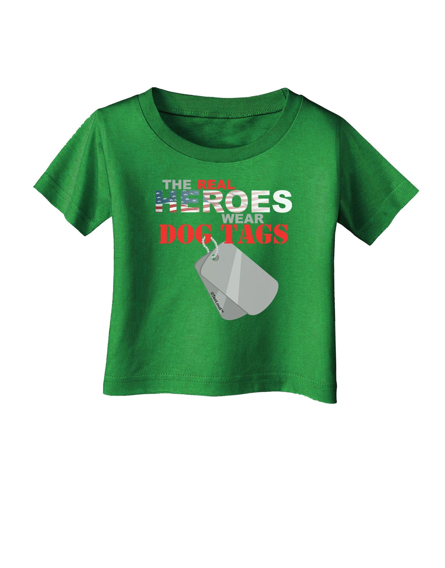 Heroes Dog Tags Infant T-Shirt Dark-Infant T-Shirt-TooLoud-Clover-Green-06-Months-Davson Sales