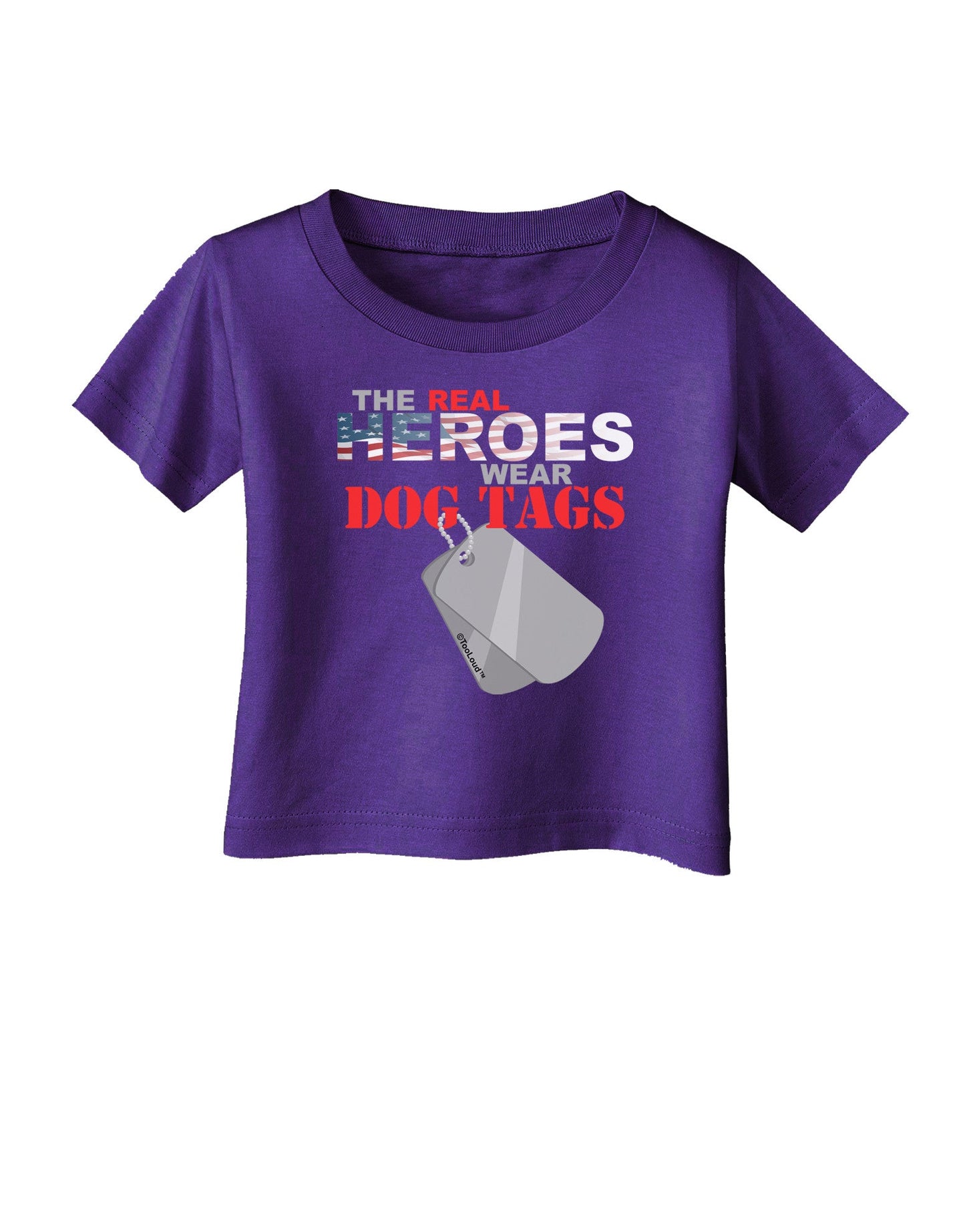 Heroes Dog Tags Infant T-Shirt Dark-Infant T-Shirt-TooLoud-Purple-06-Months-Davson Sales