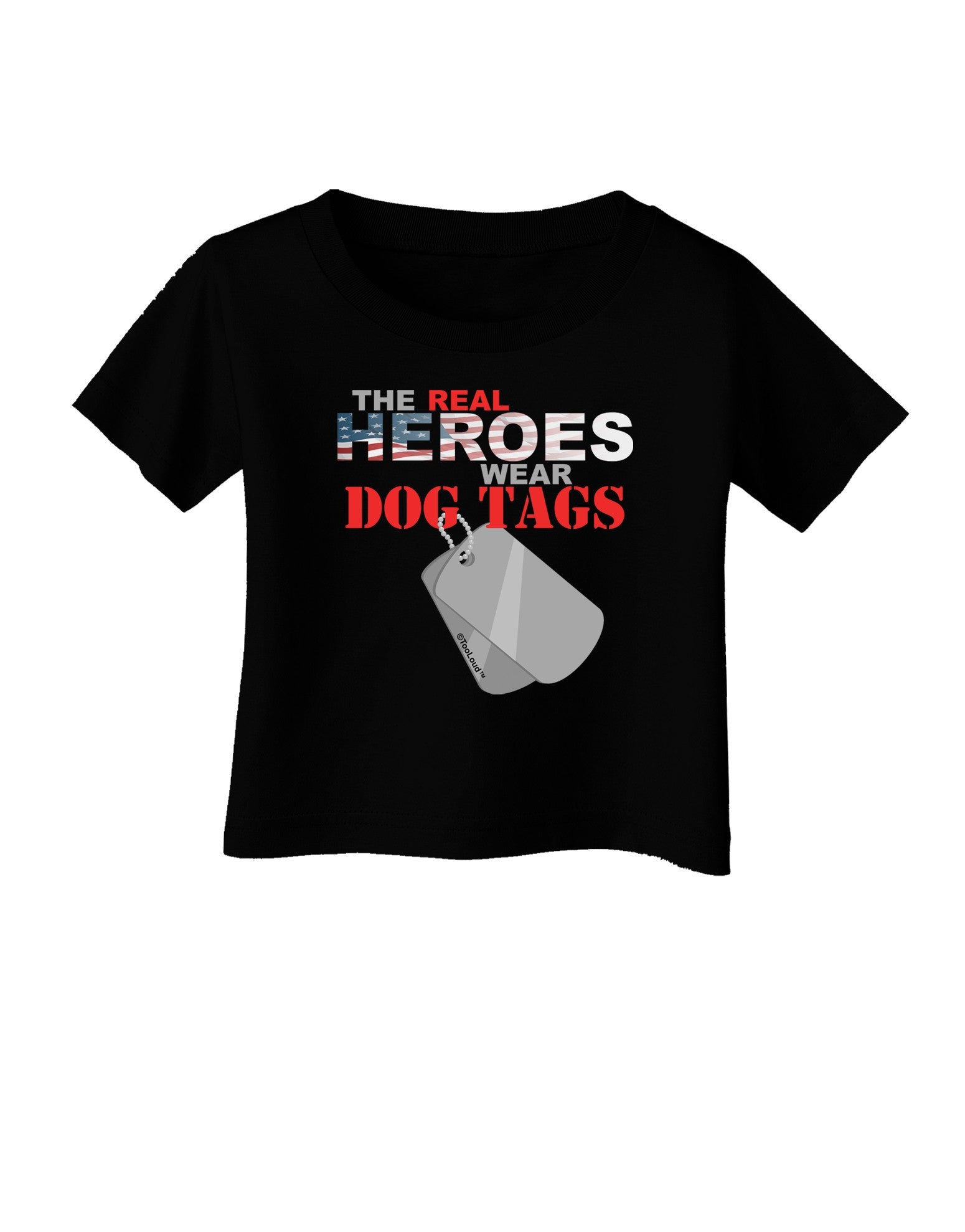 Heroes Dog Tags Infant T-Shirt Dark-Infant T-Shirt-TooLoud-Black-06-Months-Davson Sales