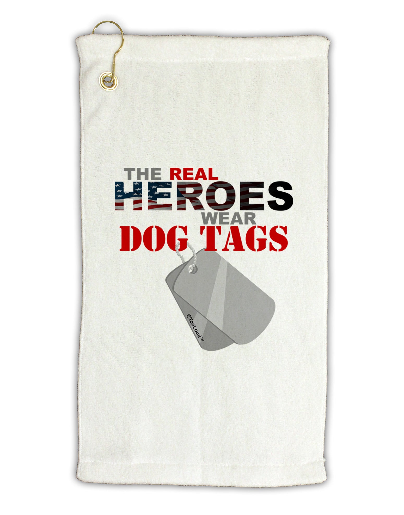 Heroes Dog Tags Micro Terry Gromet Golf Towel 16 x 25 inch-Golf Towel-TooLoud-White-Davson Sales