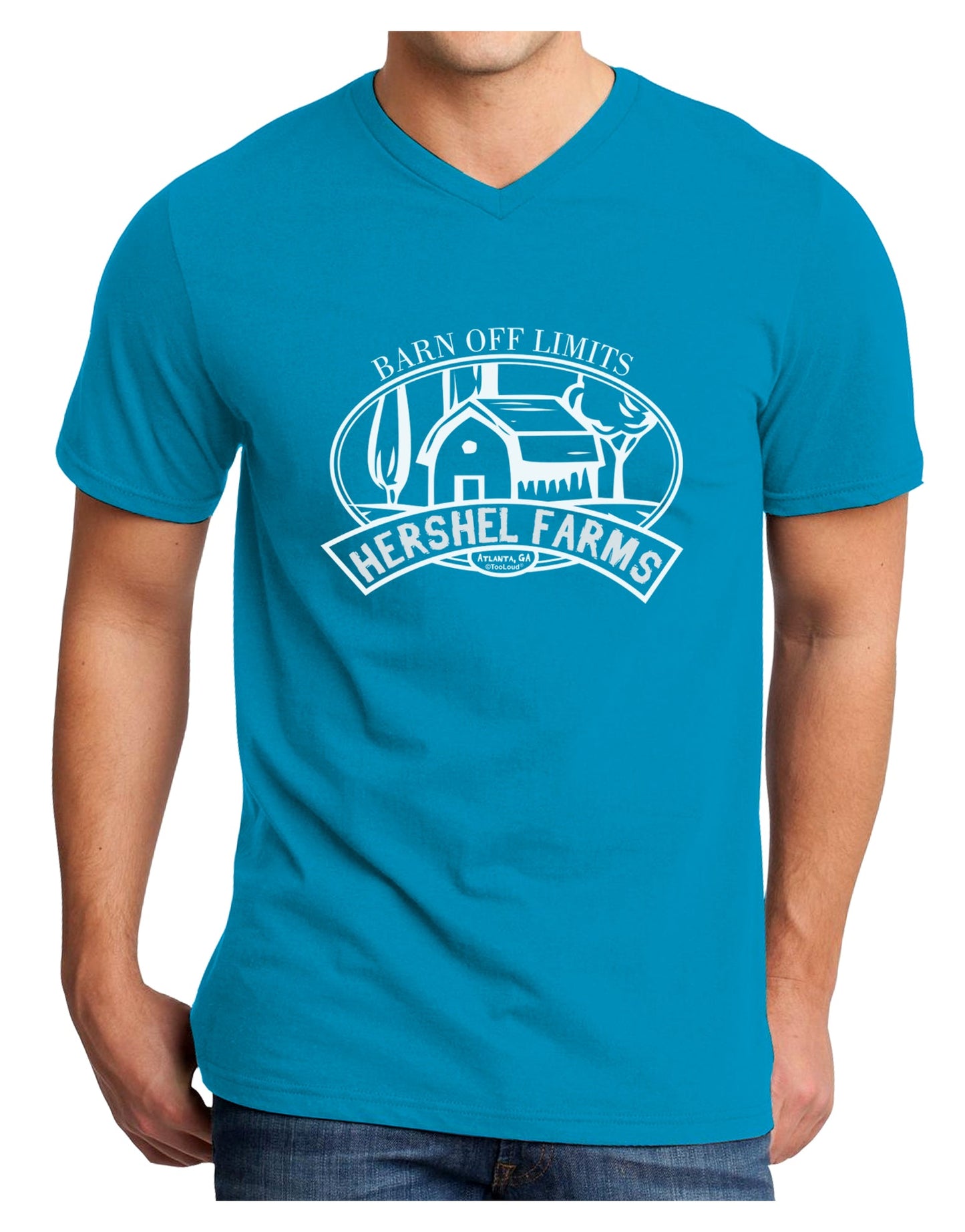Hershel Farms Adult Dark V-Neck T-Shirt by TooLoud-TooLoud-Turquoise-Small-Davson Sales