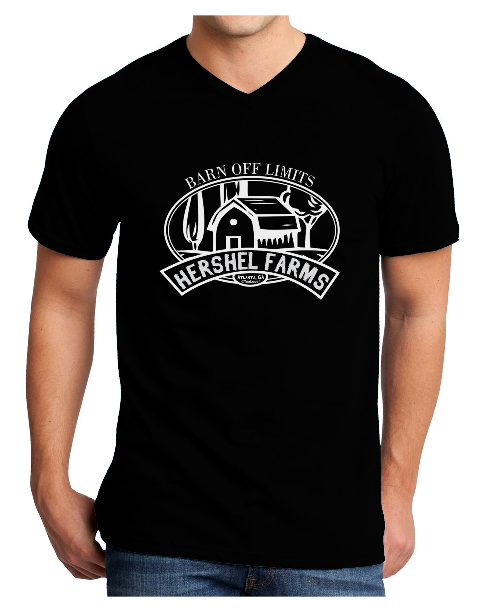 Hershel Farms Adult Dark V-Neck T-Shirt by TooLoud-TooLoud-Black-Small-Davson Sales