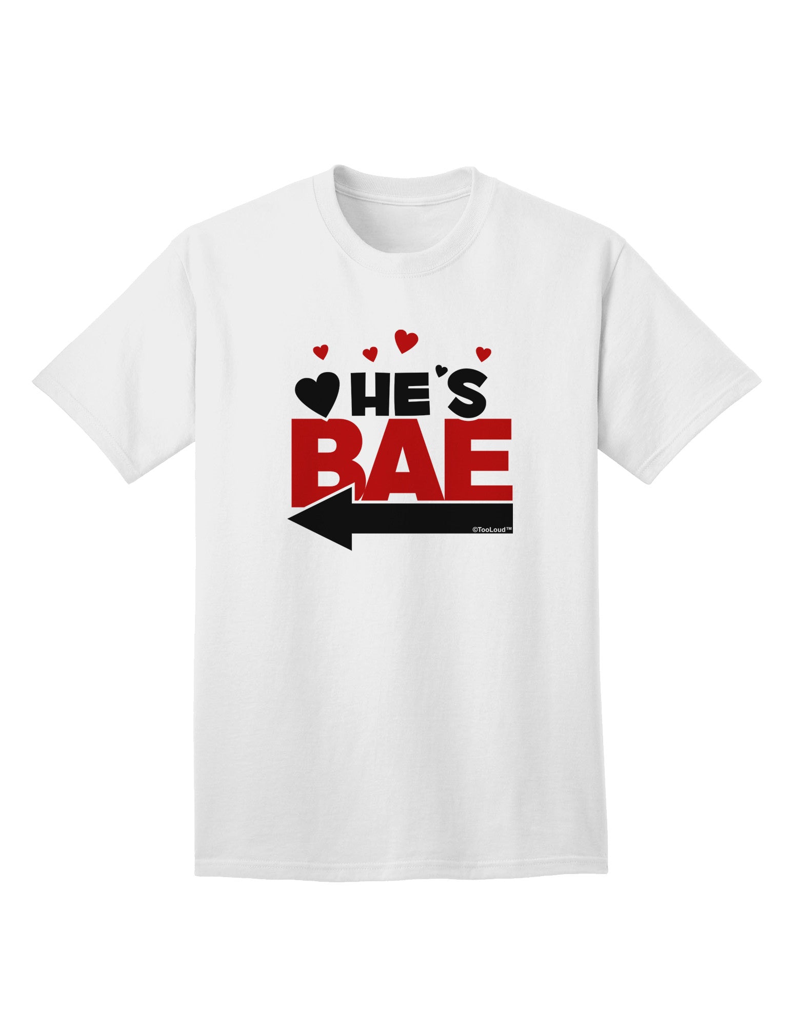 He's BAE - Left Arrow Adult T-Shirt-Mens T-Shirt-TooLoud-White-Small-Davson Sales