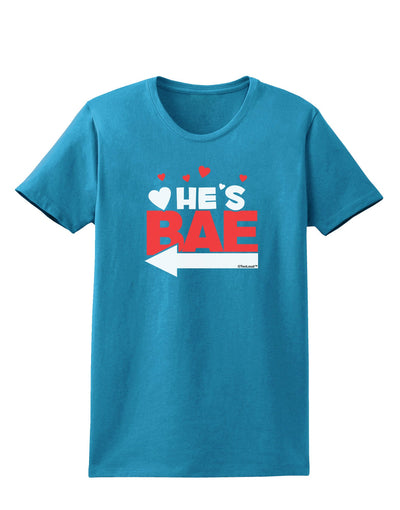 He's BAE - Left Arrow Womens Dark T-Shirt-Womens T-Shirt-TooLoud-Turquoise-X-Small-Davson Sales