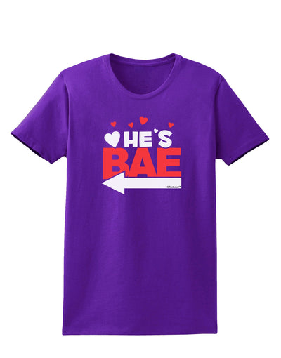 He's BAE - Left Arrow Womens Dark T-Shirt-Womens T-Shirt-TooLoud-Purple-X-Small-Davson Sales