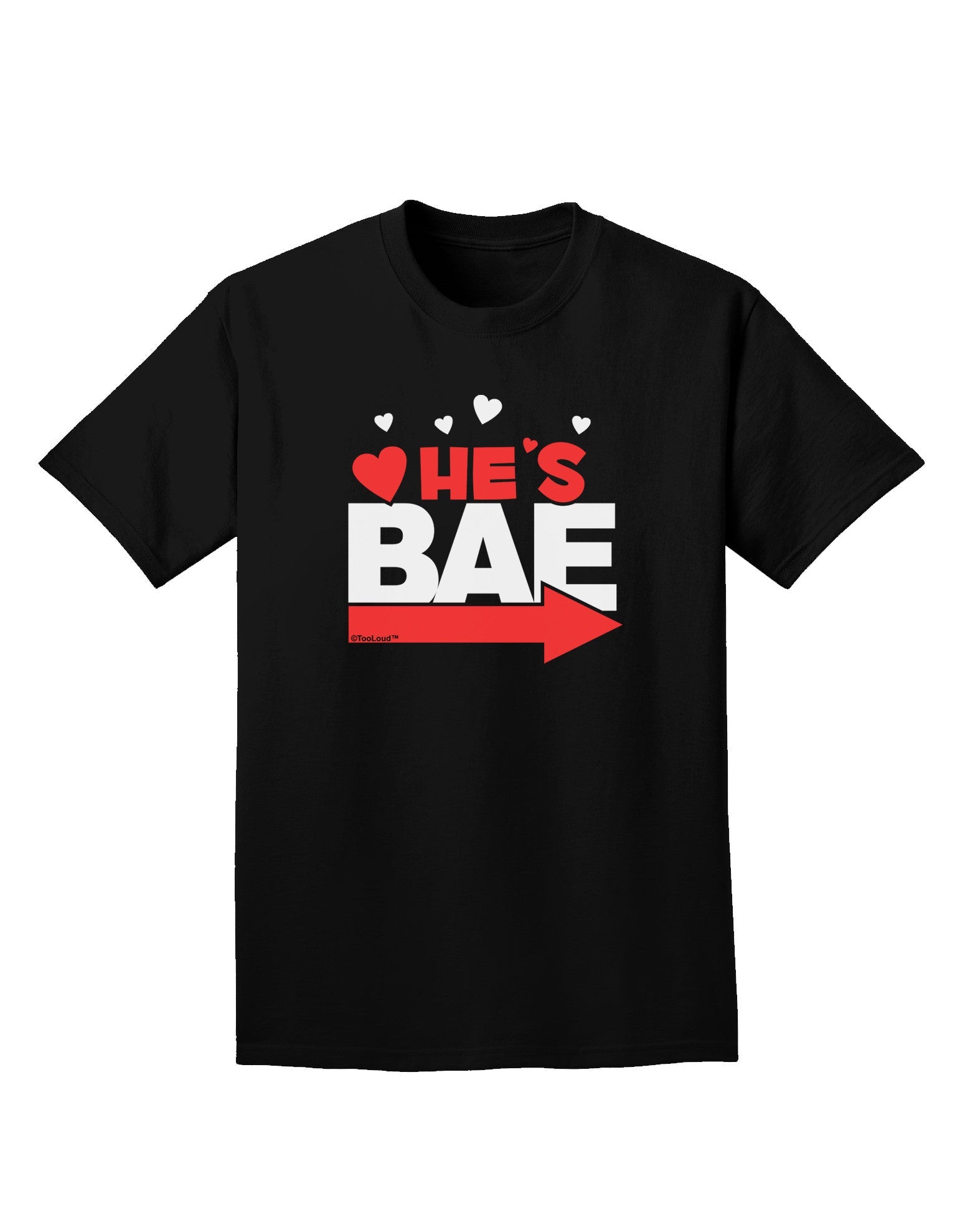 He's BAE - Right Arrow Adult Dark T-Shirt-Mens T-Shirt-TooLoud-Black-Small-Davson Sales