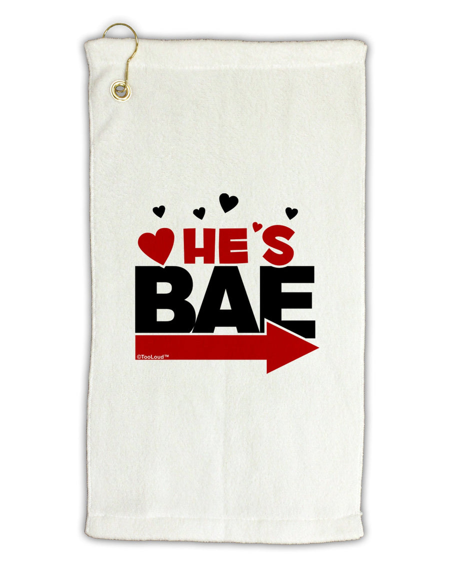 He's BAE - Right Arrow Micro Terry Gromet Golf Towel 16 x 25 inch-Golf Towel-TooLoud-White-Davson Sales