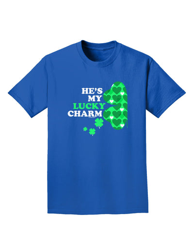 He's My Lucky Charm - Left Adult Dark T-Shirt-Mens T-Shirt-TooLoud-Royal-Blue-Small-Davson Sales