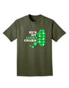 He's My Lucky Charm - Left Adult Dark T-Shirt-Mens T-Shirt-TooLoud-Military-Green-Small-Davson Sales