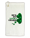 He's My Lucky Charm - Left Micro Terry Gromet Golf Towel 16 x 25 inch-Golf Towel-TooLoud-White-Davson Sales