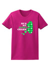 He's My Lucky Charm - Left Womens Dark T-Shirt-TooLoud-Hot-Pink-Small-Davson Sales