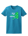 He's My Lucky Charm - Left Womens Dark T-Shirt-TooLoud-Turquoise-X-Small-Davson Sales