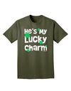 He's My Lucky Charm - Matching Couples Design Adult Dark T-Shirt by TooLoud-Mens T-Shirt-TooLoud-Military-Green-Small-Davson Sales