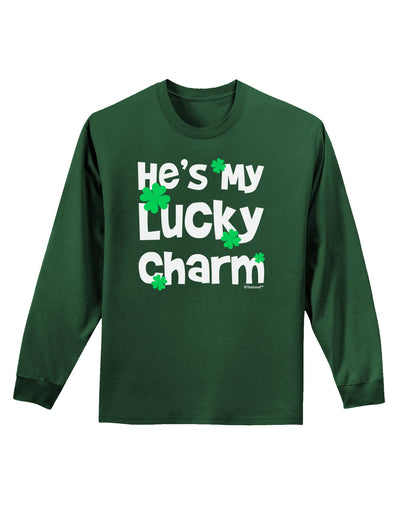He's My Lucky Charm - Matching Couples Design Adult Long Sleeve Dark T-Shirt by TooLoud-Clothing-TooLoud-Dark-Green-Small-Davson Sales