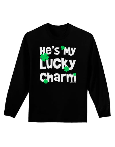 He's My Lucky Charm - Matching Couples Design Adult Long Sleeve Dark T-Shirt by TooLoud-Clothing-TooLoud-Black-Small-Davson Sales