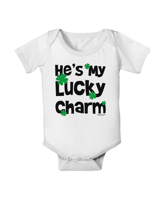 He's My Lucky Charm - Matching Couples Design Baby Romper Bodysuit by TooLoud-Baby Romper-TooLoud-White-06-Months-Davson Sales